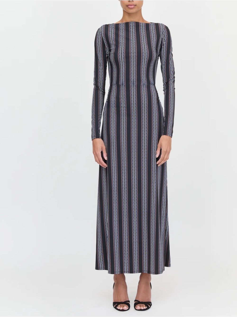 Hill House Selene Dress - Black Cobalt Medallion Stripe (NWT, Size XXXXL)